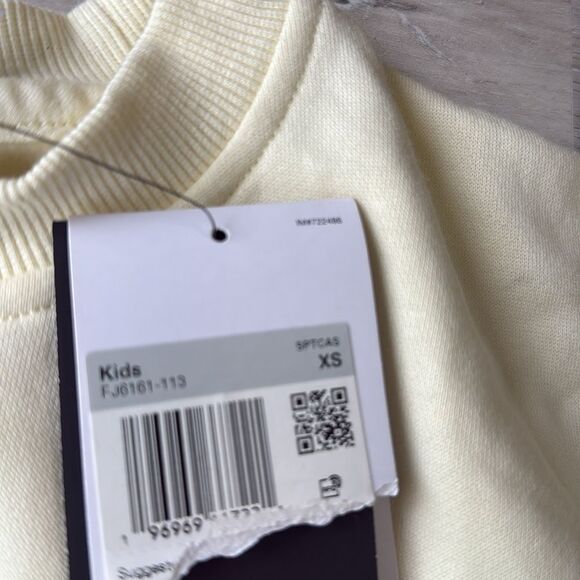 Nike Grade School NSW Club Fleece Shine Crew sweatshirt cream‎ color size XS NWT - Picture 6 of 6
